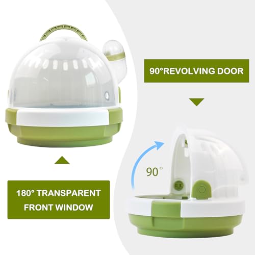 Hamster Carrier Cage with Water Bottle,Portable Dwarf Hamster Travel Carrier Plastic Guinea Pig Carrier Small Animal Breathable Outdoor Cage for Hamsters Chinchillas Hedgehog (Green) - color: 【Green】