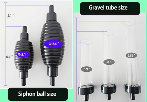 7ft Aquarium Siphon Vaccum Cleaner Fish Tank Water Changer for Cleaning Gravel & Sand - size: 7ft