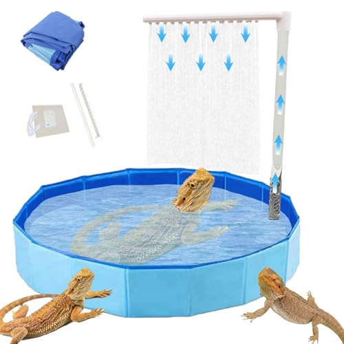 Large Electric Bearded Dragon Pool, Electric Bathtub for Bearded Dragons, Bearded Dragon Swimming Pool with Faucet, Bearded Dragon Accessories