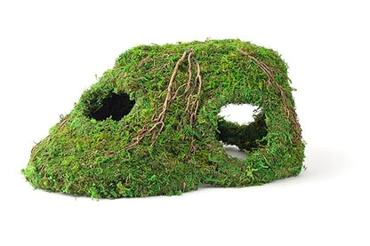 Galápagos (05370) Mossy Sapa Corner Hide - The Perfect Reptile Hide for Security and Comfort - A Natural and Secure Hide for Reptiles, Amphibians, and Invertebrates, L10” x W5.5” x H4.5”