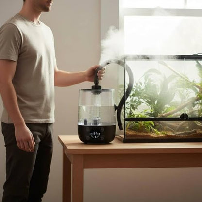 Reptile Humidifier Quiet Reptile Digital Control Panel Terrarium Humidifier, Black - color: Black