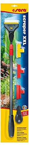 sera scraper XXL 23.6-35.4 in. (60-90 cm) | Aquarium Glass Cleaner Set with 3 Interchangeable Tools | Stainless Steel Blade for Glass, Plastic Blade for Acrylic, Sponge for Gentle Cleaning
