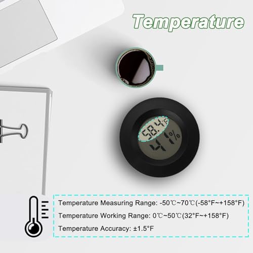 Serundo Auto Digital Hygrometer Thermometer Indoor/Outdoor Hygrometer 2PC | Mini Size,LCD,℉/℃ Conversion,Fast Response, Outdoor Thermometer with Humidity for Reptile Greenhouse Cellar 3D Printer