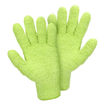 Abeillo Microfiber Gloves for Plants Dusting Cleaning, Reusable Washable Cleaning Gloves Mittens House Cars Blinds Dusting - color: Green