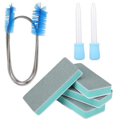 Aquarium Cleaning Tools Kit, Includes 4 Double Sided Sponge Scrubbers 2 Suction Cleaner Brushes & Water Pump Brush for Fish Tank Cleaning & Maintenance - style: 7pcs Cleaning Tools Kit