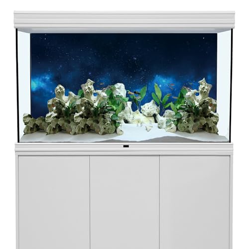 AWERT 72x18 inches Galaxy Aquarium Background Cloud Stars and Blue Cosmic Universe Fish Tank Background Mystery Space Terrarium Background - size: 72x18in/180x45cm