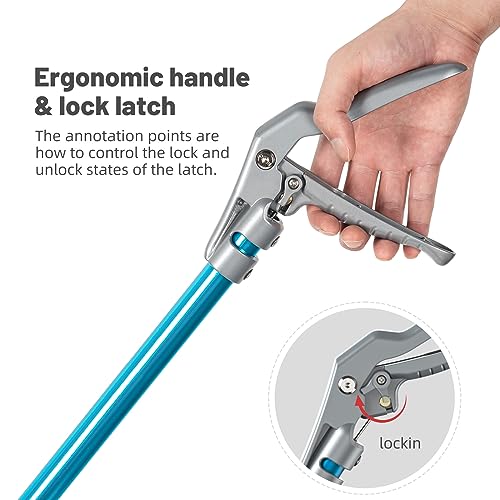 G2 60-inch Professional All-Aluminum Alloy Snake Tong Reptile Grabber Rattle Snake Catcher Wide Jaw Handling Tool with Lock(60inch) - size: 60in