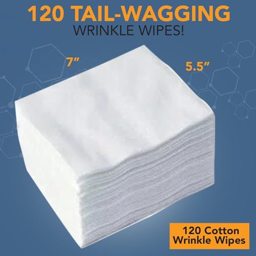 NOVEHA 5”x7” Large Dog Wipes | Wipes for Bulldog, French Bulldog, Pug, English Bulldog | Deodorizing, for Multiple Areas Removes Dirt, Wrinkles, Folds, Tear Stain, Tail Pocket & Paws (3PK-120 Counts) - size: 360 Wrinkle Wipes