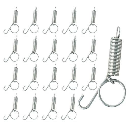20Pcs Spring Rabbit Door Latch and Catches, Pet Door Spring Wire Cage Clips | Multi-Functional Latch Hook One-Handed Fixing Pet Rabbit Cage Wire for Rabbit Dog Cat Parrot Guinea Pig Squirrel Cages - size: 20PCS