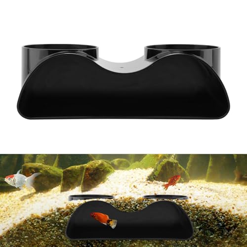 Aquarium Cave Tunnel, 2-Hole Fish Tank Hideout for Gravel Setup | Under-gravel aquarium tunnel cave for fish and shrimp hiding, resting, and viewing