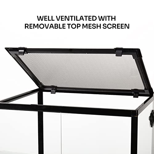 REPTIZOO 45 Gallon Glass Reptile Terrarium 24" x 18" x 24" Knock-Down Reptile Tank with Double Hinge Door and Top Screen Ventilation Easy Assembly Terrarium - size: 24" x 18" x 24"