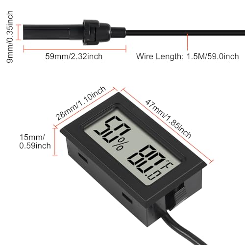 10Pcs Mini Digital Thermometer Hygrometer Gauge Indoor with Probe Sensor LCD Display Meter Temperature Humidity Fahrenheit or Celsius Meter for Incubator Plant Tank Garden -℉ - size: 10 PCS
