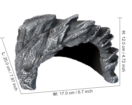 Rock Cave Habitat Hidden for Reptile and Amphibians.Terrarium & Aquarium Decor, Reptile hideout Hide Cave, Perfect for Bearded Dragons,Lizards,Snakes,Turtles,Geckos,Tortoises,Small Animals -Large Size - style: StyleB-Gery(Large Size)