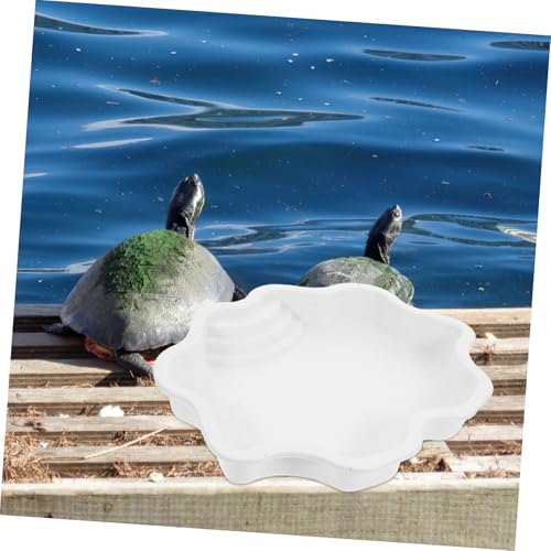 Happyyami Turtle Bathing Pool Ramp Capacity Reptile Water Dish Feeding Bowl for Turtles Lizards and Snakes Multifunctional Soaking Bath for Use
