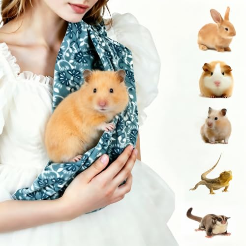 Guinea Pig & Bearded Dragon Carrier, 2-in-1 Guinea Pig Backpack and Sling, Soft Coral Fleece Bonding Pouch, Portable Travel Carrier Bag for Small Pets, Blue