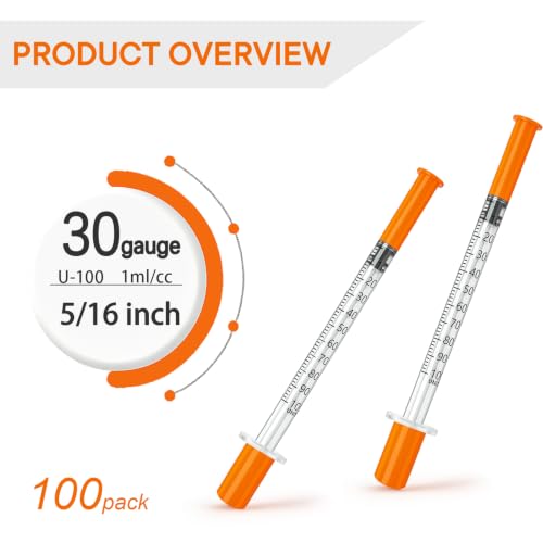 1cc 30g 5/16"(8mm), Individually Packed, Lab Supplies, PACK 100. - size: 1ml-30G5/16"-100