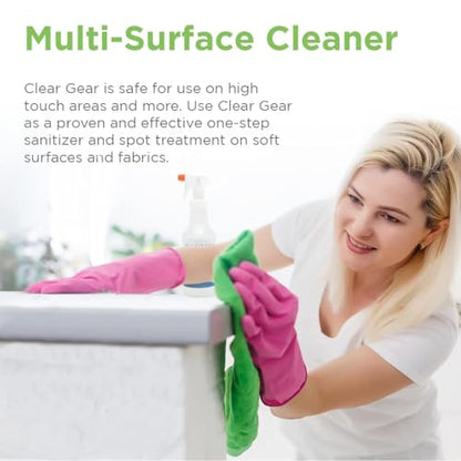 Clear Gear Disinfectant and Deodorizer For Sports Equipment, 32 Oz Bottle | Cleaner for Gyms and Fitness Centers, EPA-Registered, Hospital Grade, Mat Cleaner, Made in USA - size: 32 Fl Oz (Pack of 1)
