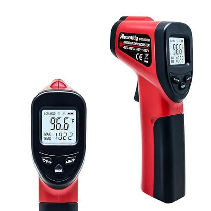 Infrared Thermometer Temperature Gun (NOT for Humans) -58℉~1022℉ (-50℃～550℃) 9-Point Laser Non-Contact Instant-Read Digital Laser Infrared Ir Thermometer with Backlight - color: red