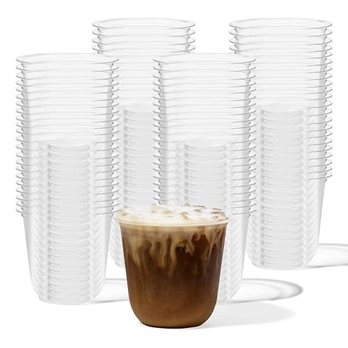TOSSWARE GO 12oz Rounded Bottom PET Arc Cup - Premium Quality Food Safe - Clear U-Shape Plastic Cups - Disposable & Recyclable - Perfect for Parties, Home & Office - Set of 100