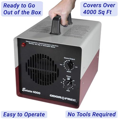 OdorFree Estate 4000 Ozone Generator for Eliminating Odors from Large Homes & Offices, Townhouses and Commercial Spaces at their Source - Easily Treats Up To 4000 Sq Ft - size: Estate - 4000