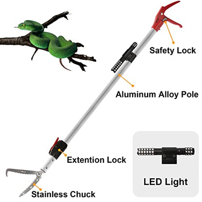 86 inch Snake Catcher Tongs Grabber Traps Stick Hook Bite Kits Tool | for Rattlesnake, Copperhead Snake, Ball Python, Rattle, Cobra, Corn, Rosy Boas Catching