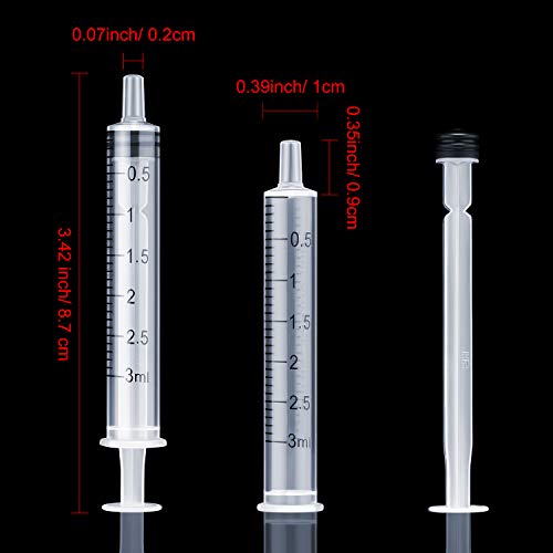 Frienda 20 Packs Large Plastic Syringe Measuring Syringe Tools Dispensing Multiple Uses (3 ml) - size: 3 ml