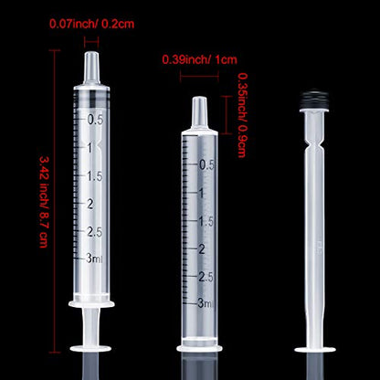 Frienda 20 Packs Large Plastic Syringe Measuring Syringe Tools Dispensing Multiple Uses (3 ml) - size: 3 ml