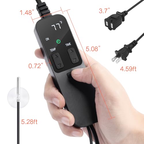 Reptile Dimming Thermostat with Timer for Reptiles Heat Lamp Heating Pad Seedling Heat Mat Temperature Controller