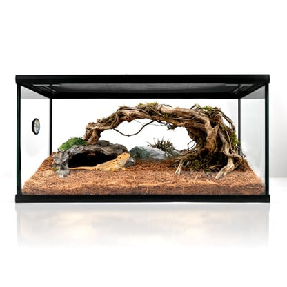 Reptile Glass Tank 20"*12"*10" Pre-Assembled Terrarium for Turtle,Hermit Crab,Bearded Dragon,Gecko,Lizard,Snake,Spider,Fish,Tarantula Enclosure with Top Screen Ventilation and Openning Door - size: 20*12*10inch