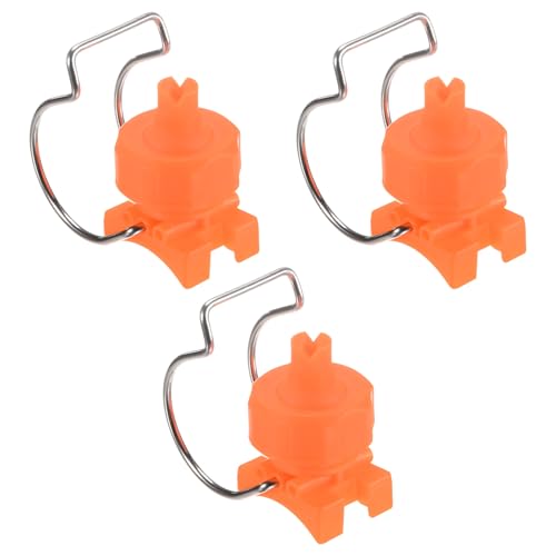 M METERXITY 3-Pack Flat Fan Spray Tips, 4.2mm Pore Plastic Spray Nozzle with Clip Adjustable Atomization Nozzle for 1-1/2" Hose, 0.94 Cubic Meters Per Hour [Orange, 65 Degree] - size: 4.2mm x 1-1/2"