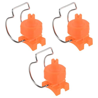 M METERXITY 3-Pack Flat Fan Spray Tips, 4.2mm Pore Plastic Spray Nozzle with Clip Adjustable Atomization Nozzle for 1-1/2" Hose, 0.94 Cubic Meters Per Hour [Orange, 65 Degree] - size: 4.2mm x 1-1/2"