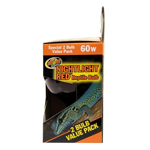 Zoo Med Nightlight Red Bulb for Reptiles 60 Watts Pack of 2