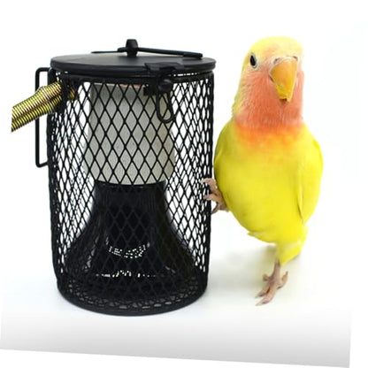2Pcs Reptile Heat Lamp Mesh Cover Scalding Shade for Bird Cage Reptile Box Easy to Install Heating Accessory for Parrots Turtles and Lizards