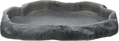 Zoo Med Reptile Rock Food Dish, Medium, 7.25"l x 6"w x 0.75"h, Colors may vary Black - size: Medium (7.25"l x 6"w x 0.75"h)