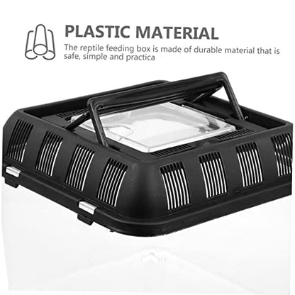 POPETPOP Reptile Breeding Box Handle Turtle Transport Container Practical PET Display Tank for Turtles Snakes and Geckos Sturdy and Easy to Clean