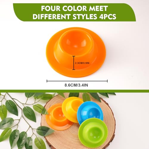 4PCS Gecko Lizard Food Bowls, Small Reptile Food Water Dish Bowl, Silicone Feeding Dish Habitat Accessories for Hermit Crab Bearded Dragon Snake Frog - color: 4PCS Colorful