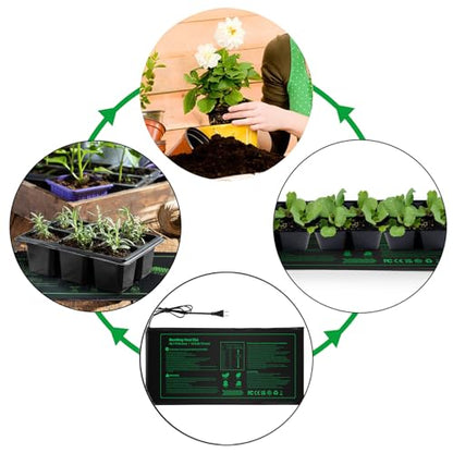 Seedling Heat mat | 3 Pack | Durable Waterproof | Heat Mats for Seed Starting,Seed Germination Heating Mat 10 x 20.75 Inch - size: 3 Pack Seedling Heat mat