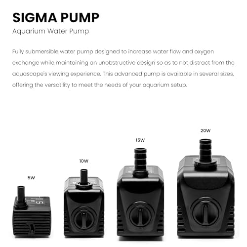 UNS Sigma Water Pump - 1/10HP 20W 79GPH 300L/HR IPX8 Compact Powerhead - Adjustable Submersible Water Pump for Freshwater & Saltwater Aquarium, Pond, Fountain, Pet Waterbowl - Sigma 20 (1/2, 5/8") - size: 20W