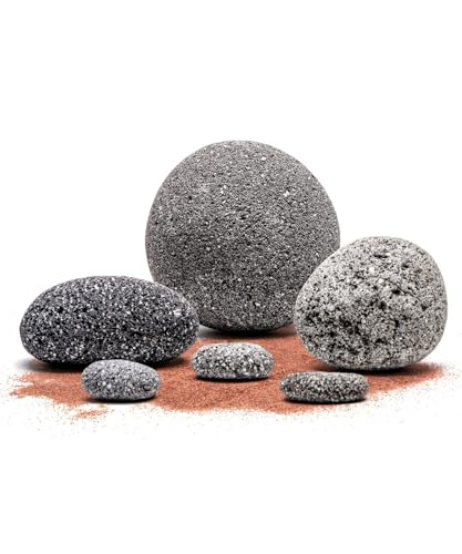 Natural Aquarium Stones - Porous Charcoal Volcanic Aquascaping Rocks with Small Holes for Betta Fish Tank, Reptile Enclosure, Cichlids, Shrimp, Hermit Crab - Black Star Lava, 5 LB - color: Black Star Lava Rock, size: 5 Pounds