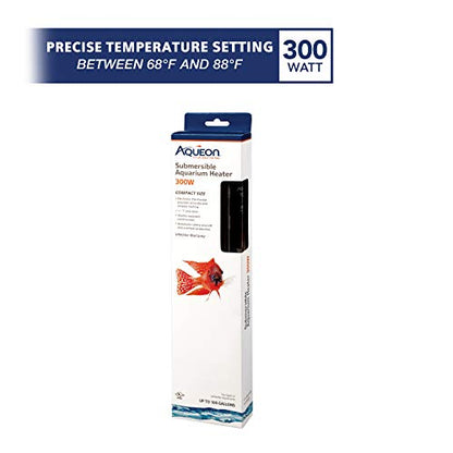 Aqueon Submersible Aquarium Heater, 300 Watts, Up to 100 Gallons - size: 300 Watts, Up to 100 Gallons