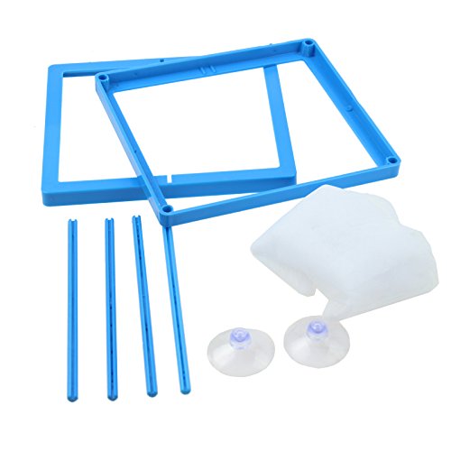 AQUANEAT Fish Tank Breeder 2 pcs Small Mesh Net Fry Saver Aquarium Spawn Hatchery Isolation with Suction Cups - size: Small