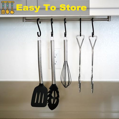 Hiash 11" Heavy Duty Stainless Steel Kitchen Scissor Tongs with Comfortable Ergonomic Grip, Heat Resistant Tongs for Cooking & BBQ, Set of 2 - size: 11 Inch (Set of 2)