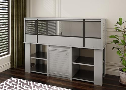 New Age Pet® ECOFLEX® 72" Jumbo Versa Stand, Standard Height Cabinet for Reptile & Small Animal Habitat, Lounge in Grey - color: Grey