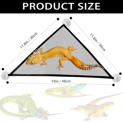 2 Pcs Bearded Dragon Lizard Hammock, Triangular, Breathable Mesh, Black, 13" x 13" x 19" - color: Black