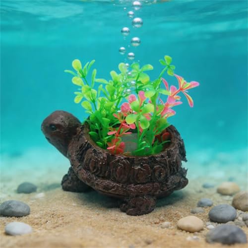 Artificial Turtles Bubble Stone Aquarium Decor, Shrimp Breeding Landscape Ornaments for Terrarium Turtles Oxygen Pumps Ornament Resin Fish Tanks Bubbler Decors