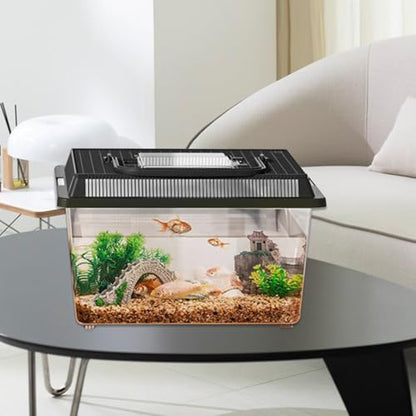 Reptile Keeper - 23x13x15.5cm Cric Ket Cage, Outdoor Container, Reptile Feeding Box Lizard Tarantula | Portable Habitat Feeding Box with Handle Tank Carrier for Pet, Gecko Frog