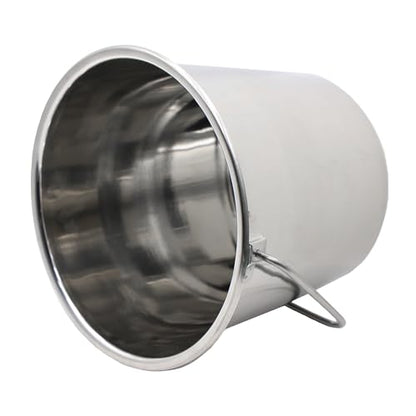 Grip Stainless Steel Bucket (4 Gallon) - Great for Pets, Cleaning, Food Prep - Hang on Fences, Cages, Kennels - Home, Garage, Workshop - size: 4 Gallon