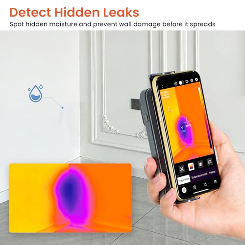 Wireless Thermal Camera 512×384 for Home HVAC Inspection | 256x192 IR, for Android & iOS, 2.8" LCD, -4°F~1022°F, for electrical, plumbing, cooking, DIY diagnostics