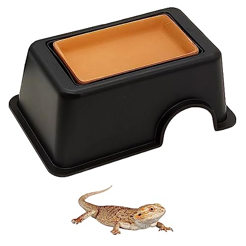 Tfwadmx Reptile Hide Box, Humid Hideout Cave for Reptiles Snake Hide Lizards Hideaway Hut Leopard Gecko Tank Accessories for Snakes Leopard Spiders Turtles Amphibians