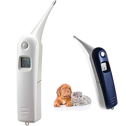 Pet Thermometer Dog Thermometer, Fast Digital Veterinary Thermometer, Pet Thermometer for Dogs, Cats, Horse,Cattle, Pigs,Birds, Sheep.(Battery Included) - color: white